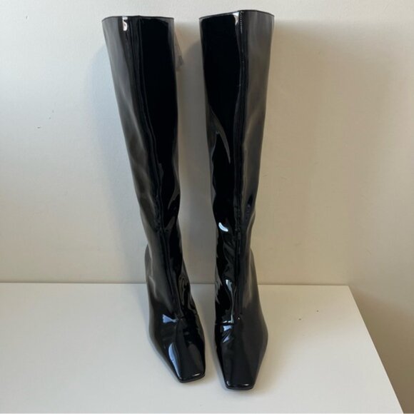 MANGO Aqua Patent Leather Knee Length Boots - Picture 10 of 16
